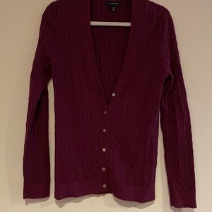 Lands’ End Womens Cable Cotton Cardigan sz Small